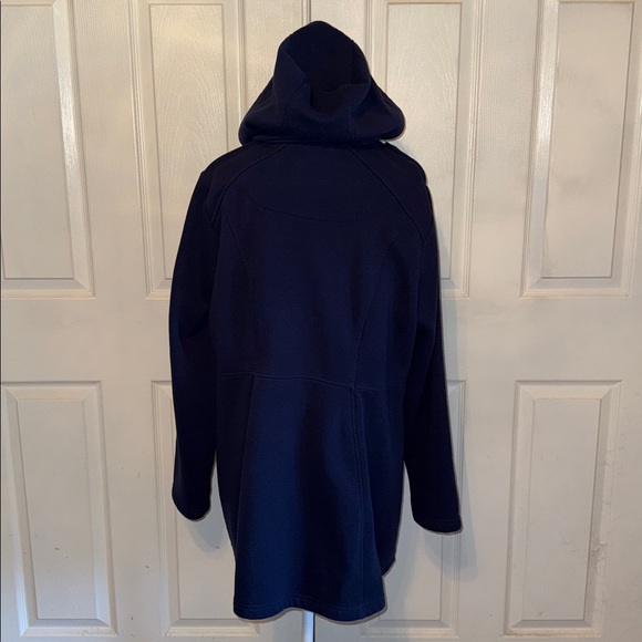 Torrid Dark Blue Hooded Fleece Lined Toggle Coat - Picture 5 of 11